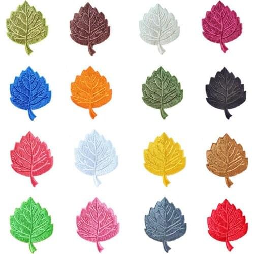 10 Pcs Leaf Embroidery Cloth Stickers Three-Dimensional Embroidery Clothing Accessories DIY Decorative Maple Leaf Cloth Stickers