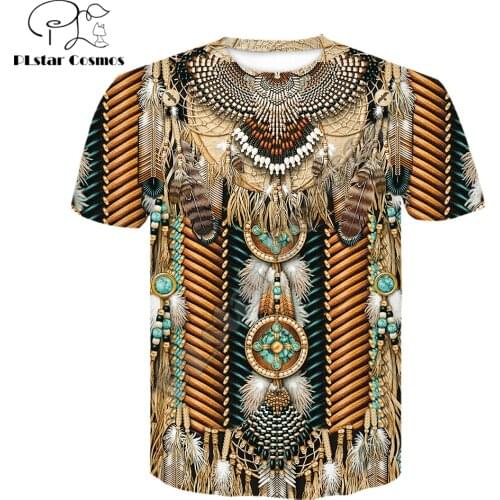 2020 new summer Fashion T shirt Indian Native Wolf 3D Printed t shirt Harajuku Short sleeve shirt Unisex Casual T-shirt tops