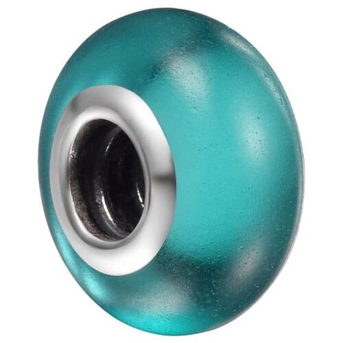 2021 New 925 Sterling Silver Matte Green Murano Glass Charm Beads Women Jewelry DIY Making Gift Fit Pandora Bracelets Kralen