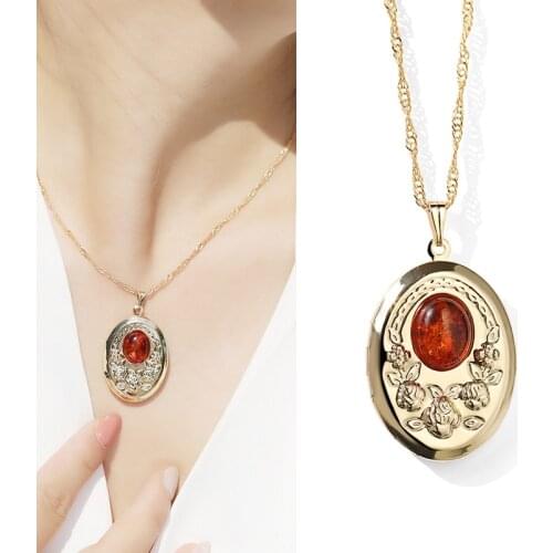 Newest Oval Box Photo Picture Frame Memory Locket Pendant Necklace Romantic Vintage Jewelry Women Gift