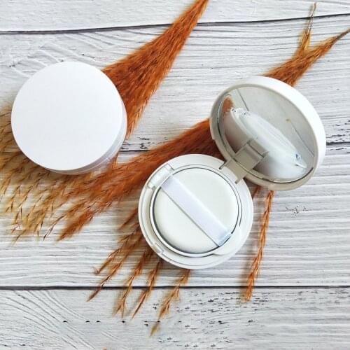 New Empty DIY Air Cushion Case Puff Box BB Cream Round Box Container Dressing Air Cushion Sponge Powder Puff Mirror Travel Kit