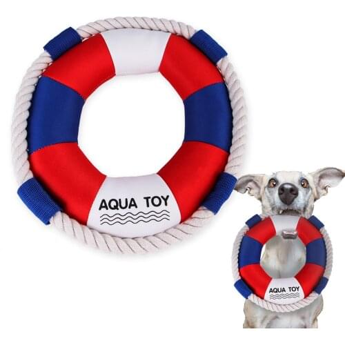 New Pet Dog Toy Bite-Resistant Cotton Rope Swimming Ring for Golden Retriever French Bulldog Dogs Antistress Chew Sounding Toys
