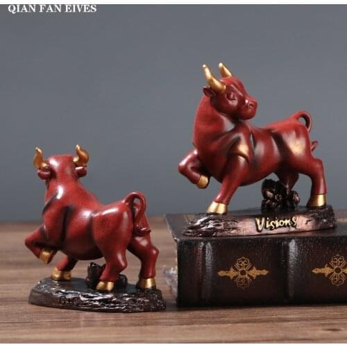 New style cow decoration resin bull statue Wall Street Bull Modern Art Sculpture Home living room study decoration accessories