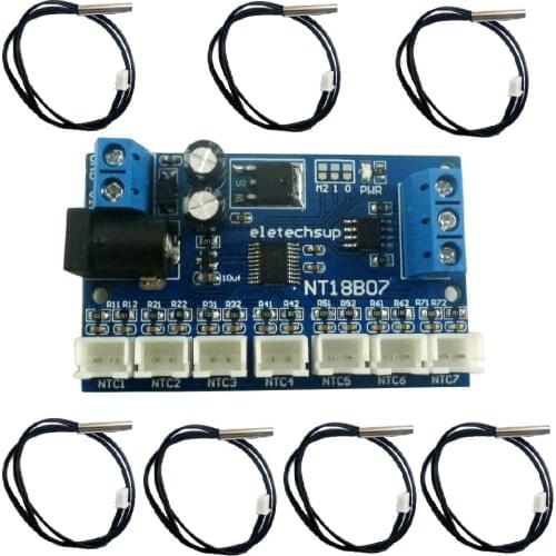 7x 10K 3950 1% NTC & 7CH RS485 Temperature Sensor Board Modbus Rtu Remote acquisition Module for PLC Paperless recorder