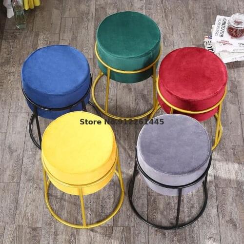 Simple household thickened small stool household dining table and chair stool simple round stool makeup stool dormitory chair co