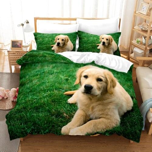 Dropshipping SINGLE only 1 Pillowcase Bedding For Boys Duvet Cover Set Bedding Dog N56 Animal Cartoon Christmas Single size