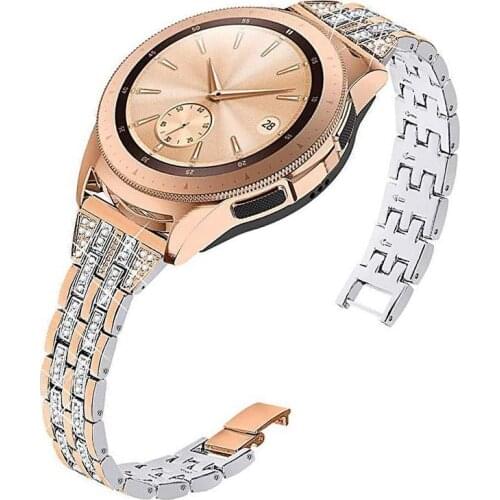 22mm 20mm Bling Women Rhinestone Strap for Samsung Galaxy Watch 3 Band 41mm 45mm 42mm 46mm Active 2 Metal Bracelet Wrist Belt