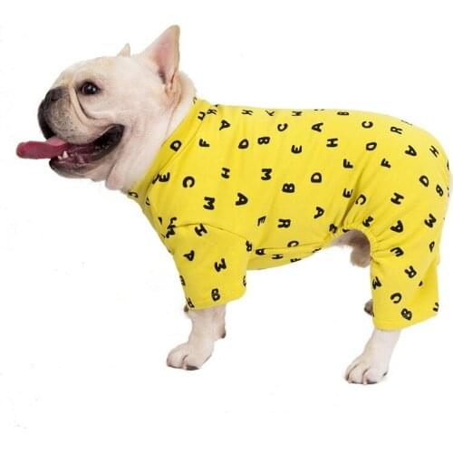Luxury Dog Clothes Kawaii Letter Puppy Dog Jumpsuit Pants Cute Dog Overall Pajamas French Bulldog Pug Coat Dogs Pets Clothing