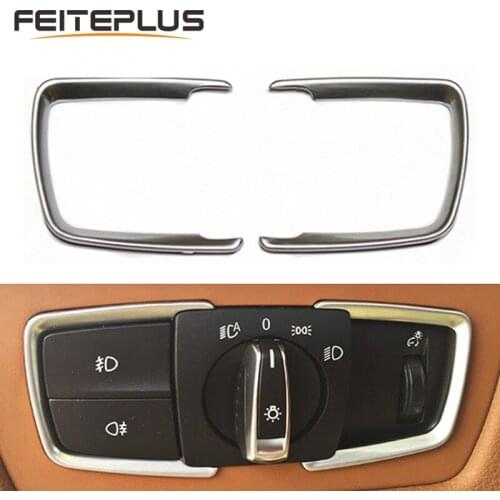 Silver Chrome Car Headlight Switch Moulding For BMW X5 1/3/4 Series 1er 3er 4er Decoration Moulding Trim Strip Tape Car Styling