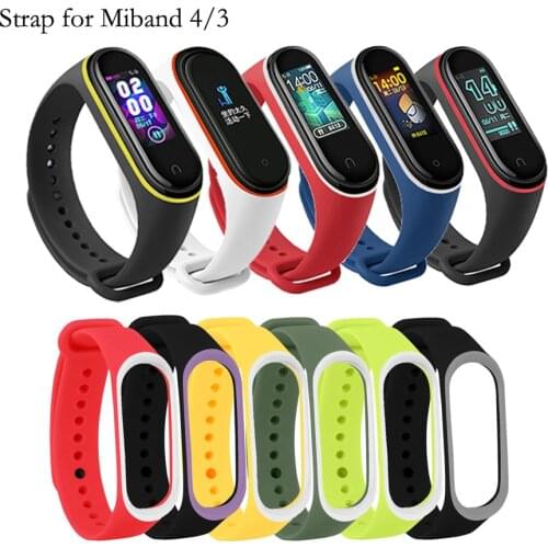 For Miband 4 3 Strap Silicone Wrist Strap For Xiaomi Mi Band 4 3 Accessories Bracelet Miband 4 3 Replacement Double Color Strap