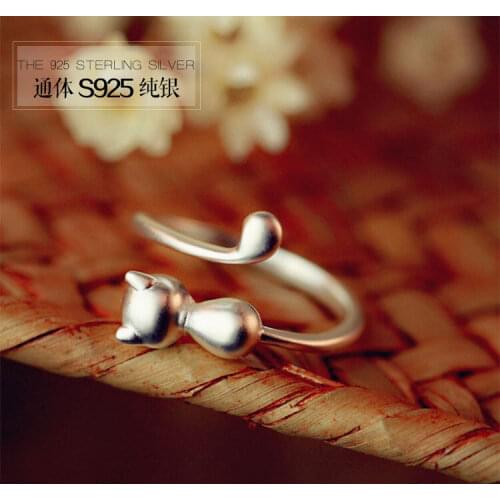 Exaggerated Handmade Cat Rings Finger Jewelry For Women Retro Gothic Punk Creativity Jewelry 2021