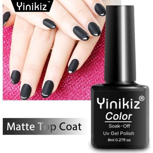 Yinikiz 8ml Uv Matt Top Coat Gel Nail Polish Art Manicure Femininity Charming Nail Lacquer Matte Gel Varnish