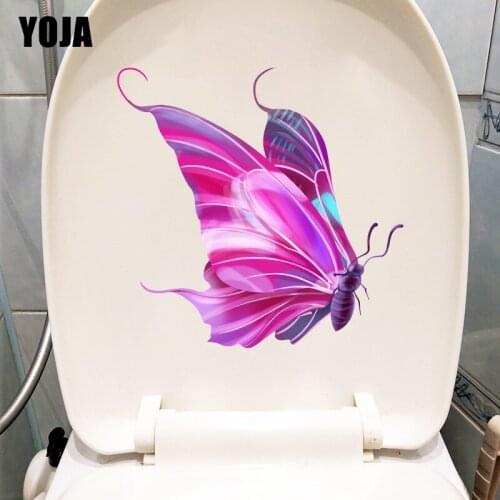 YOJA 22.2X21.8CM Colorful Butterflies Childern Bedroom Decor Lovely Cartoon Wall Sticker Bathroom Toilet Decal T1-2177