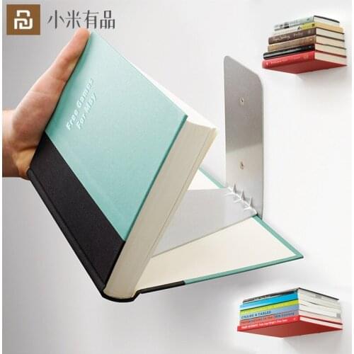 Youpin Bookshelf Wall Mount Screw Embedded Decorative Shelves Carbon Steel For Home Decoration Floating Bookshelf