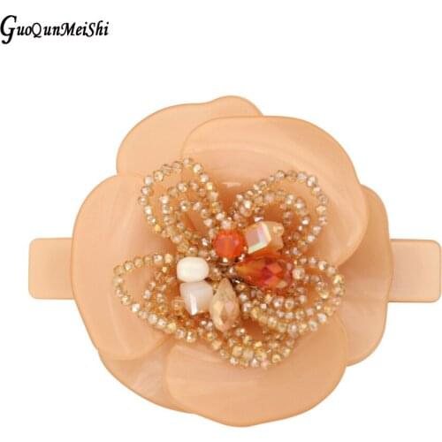 Classic Hair Barrette - Crystal Ponytail Hair Clip - Hair Accessory for Women Girl Hair Ornament Jewelry for Thick Tiara Bridal