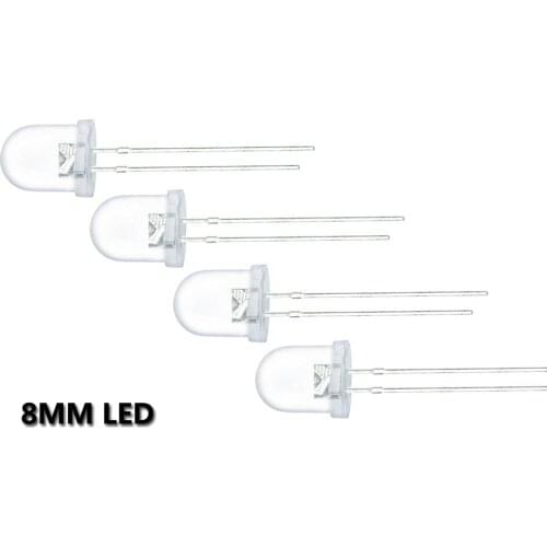 10pcs/lot 0.5w 8mm White Ultra-Bright LED Light Lamp Emitting Diodes Super Bright