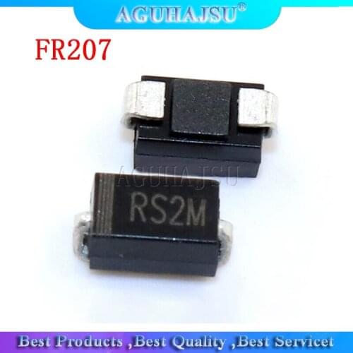 100PCS RS2M TUN-214 FR207 DO-214AC SMA Rectifier diode
