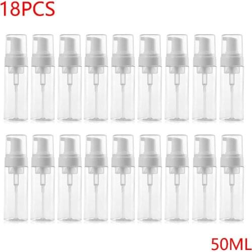 18 Pack 50 M L Foam Dispenser Bottle Plastic BPA Free Refillable Mini Foaming So