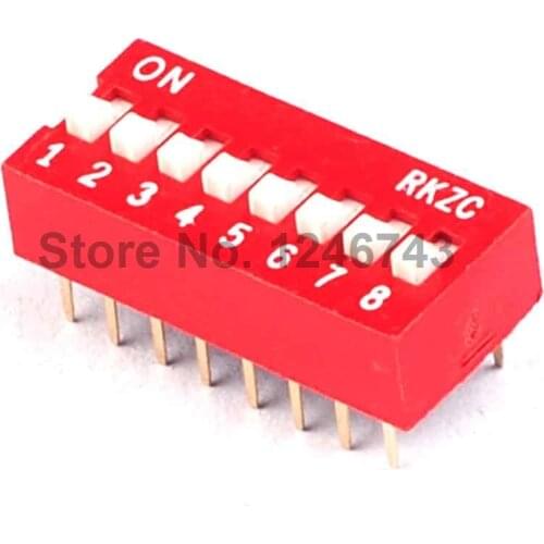 20PCS 8P DIP Switch / Level DIP Switch / 8P 2.54mm Pitch
