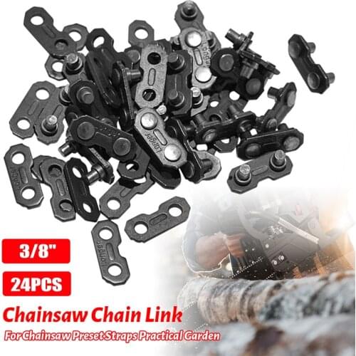 24pcs 3/8'' Chainsaw Chain Link Connectors F Oregon Type Repair Preset Straps For Chainsaw Preset Straps Practical Garden Tool