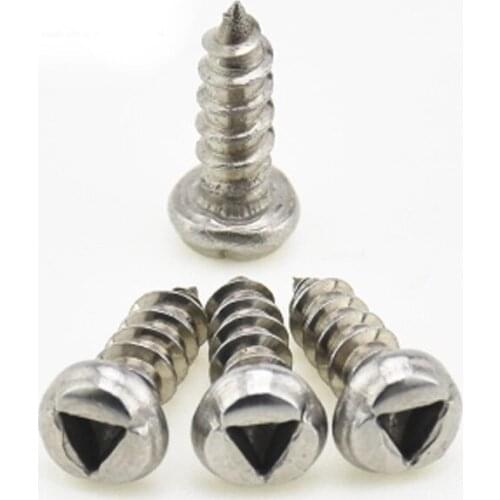 30Pcs M3 Stainless Steel Pan Round head Inner triangle groove Sharp tail Anti-theft Self-tapping Screw bolt 6mm-18mm L