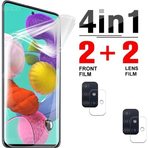 4 in 1 Front Hydrogel Film Not Glass Soft Transparent Screen Protector For Samsung Galaxy A51 a 51 Camera Lens Protective Glass