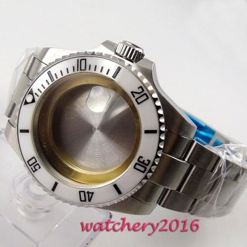 43mm sapphire glass ceramic bezel Watch Case fit ETA 2836 8215 Movement Mens Watch Case