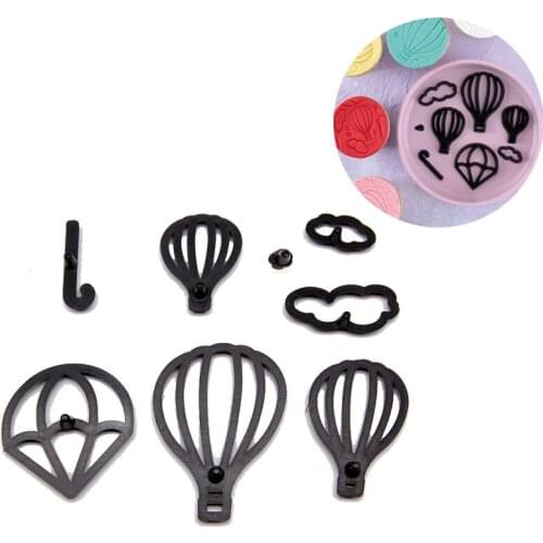 8PCS Plastic Hot Air Balloon Cookie Cutter Clouds Water Drops Fondant Biscuit Mold Baking Cake Mold Cake Decorating Tools