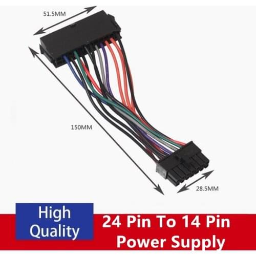 24 Pin To 14 Pin PSU Main Power Supply ATX Adapter Cable For Lenovo PC/Servers IBM ThinkServer Motherboard 18AWG 15CM Power Line