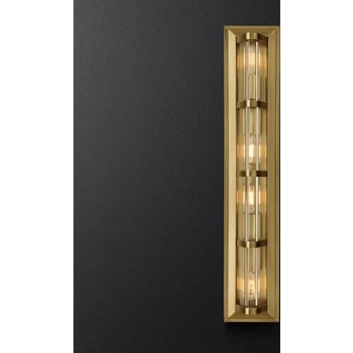 American industrial wall lamp bedroom corridor copper wall lamp post modern aisle exhibition hall study mirror front lamp wall