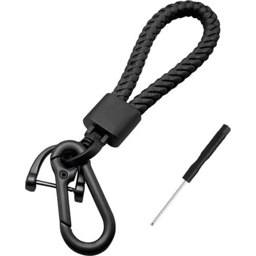 Car Key Acorn Weave Paracode Key Chain Ring, Thick Leather Braid Rope Car Keychain Ring for Men And Women, Suit for All Cars