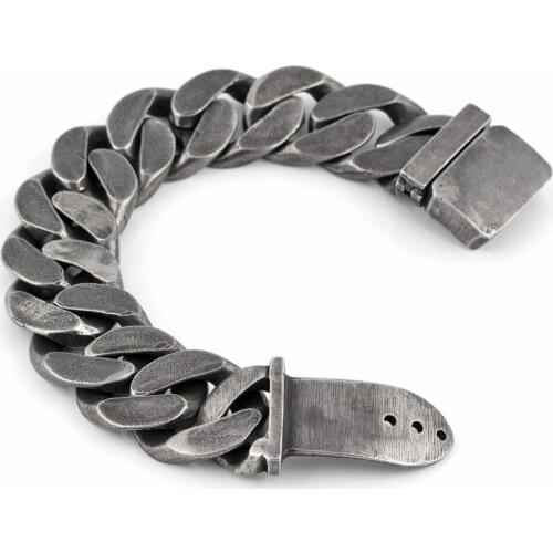 25mm Mens Chain Boys Big Curb Link Gunmetal Tone 316L Stainless Steel Bracelet charm bracelets for women