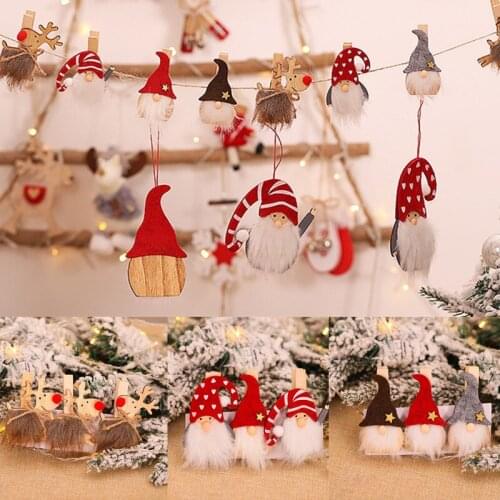 Chrsitams Wooden Clip Decoration Happy New Year 2021 Noel Xmas Gifts Navidad Natal 2020 Christmas decorations for home