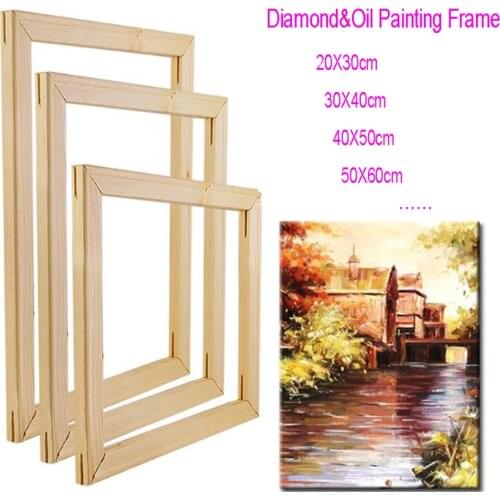 Wooden Frames For Diamond Oil Painting Picture Wall Nature Wood Canvas Factory Price Art Decor Diy Mural Decorative
