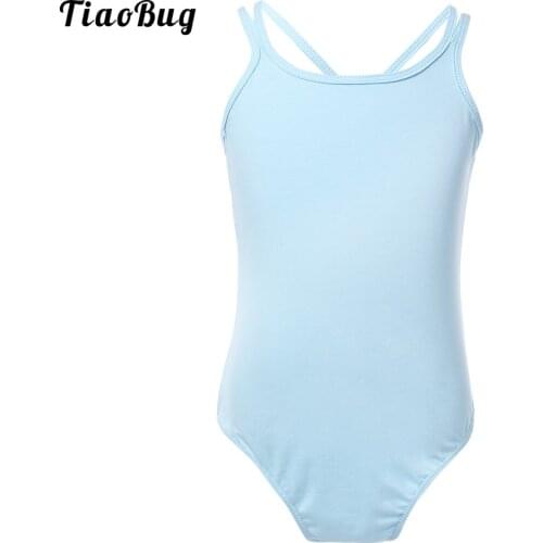 TiaoBug Kids Girls Ballet Dance Bodysuit Leotard Jumpsuit Spaghetti Strap Dancer Stage Costume