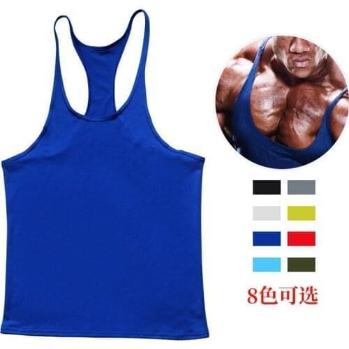 Men Sports Bodybuilding Loose Curling Tops Summer Gym Running Exercise Cotton Quick-drying Fitness Uniforms Vest