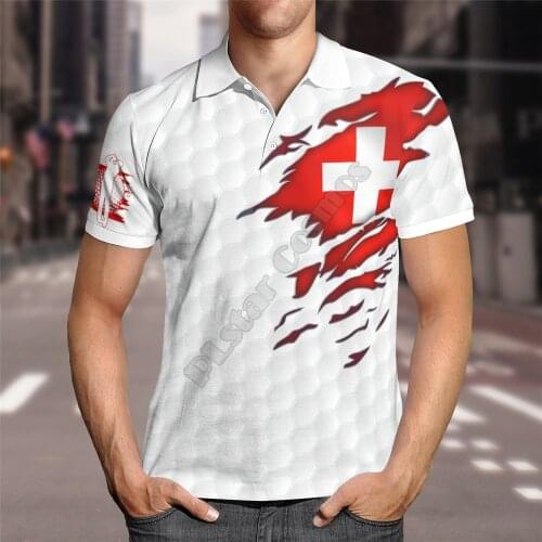 Hawaii Polo Shirt Switzerland Flag 3D All over print Polo Shirt Men for Women Short Sleeve Summer T-shirt