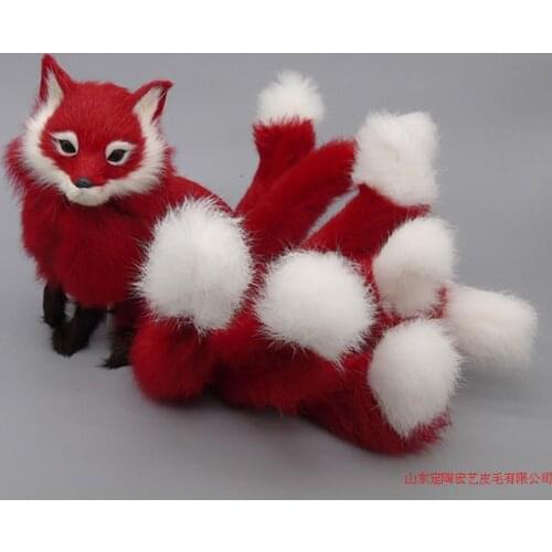 Simulation red fox polyethylene&furs fox model funny gift about 35cmx18cm