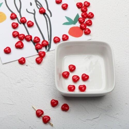 Customized imported Czech Glass Mini red love peach heart versatile DIY handmade jewelry earrings accessories materials