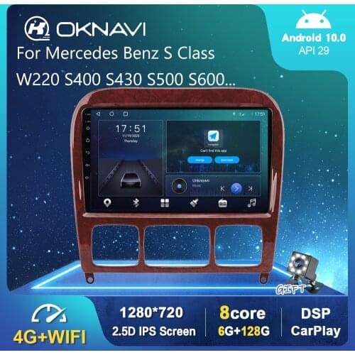 Android Car Radio Multimedia For Mercedes Benz S Class W220 S280 S320 S350 S400 S430 S500 S600 1998-2005 Video Navigation GPS 9"