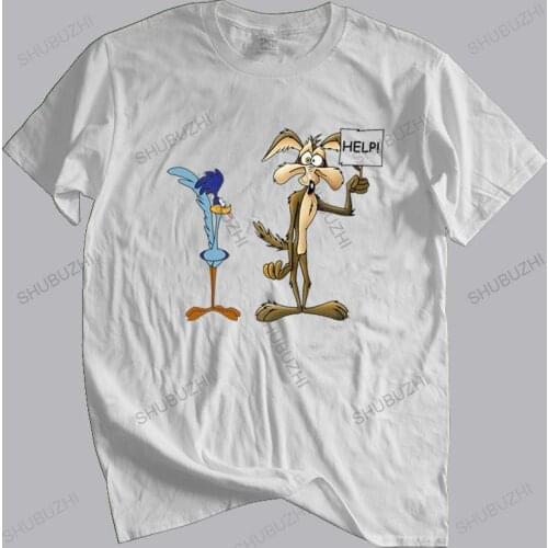 Men Cotton T Shirt Summer Brand Tshirt Roadrunner T shirt roadrunner wile coyote cartoon funny fast bird brand tee-shirt