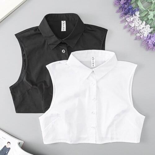 Mens White Solid Color Lapel Fake Collar Female Ladies Detachable Collars Women Detachable False Collars Neckwear Nep Kraagie