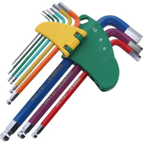 9PCS Allen Key Set Hex Wrench Screwdriver Set Hexagon Spanner Universal Ball End Torx Star Keys Tool L Type Hand Tools