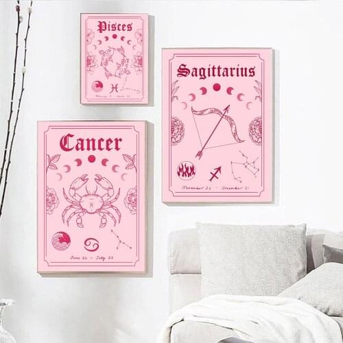 12 Constellation Astrology Nursery Wall Art Canvas Painting Nordic Posters And Prints Wall Pictures For Living Room Boho Decor