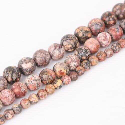 Natural Stone Leopard Stripes Beads 4 6 8 10 12mm 15" Loose Round Beads For Jewelry Making DIY Necklace&Bracelet