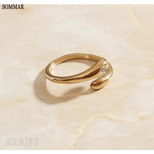 SOMMAR 2020 new Gold color size 6 7 8 engagement ring for female snake ring men fine fashion jewelry