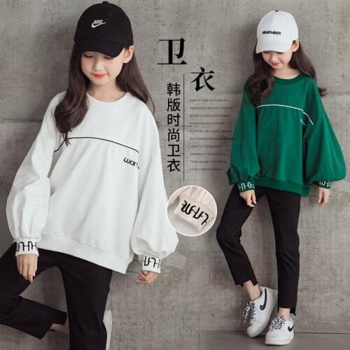 Girls' Spring 2021 New Childrens Velvet Hoodie Childrens Clothing Autumn and Winter Thickening Long Sleeve Bottoming Shirt