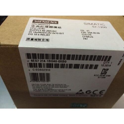 Original 6ES7214-1BG40-0XB0 CPU, 6ES72141BG400XB0 SIMATIC S7-1200 CPU, CPU 1214C, 6ES7 214-1BG40-0XB0 COMPACT CPU, AC/DC/RLY
