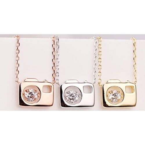 Necklaces For Women Silver Real 925 2021 Trend Chain Vintage Jewelry Pendants Goth Undefined Gold Luxury Camera Zircon Fashion