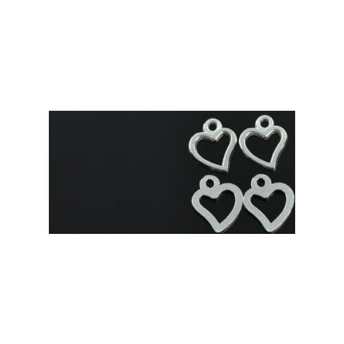 150pcs Silver Plated Heart-shaped Charms alloy Pendants for Bracelet Necklace Jewelry Making Accessories DIY 10*8mm 1723